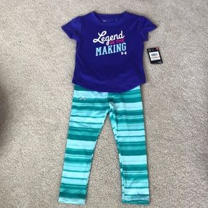 NWT girls under armour “legend” two piece set